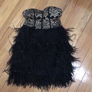 Akira black and gold mini dress